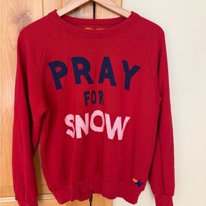 Aviator Nation Red 'Pray for Snow' Sweatshirt